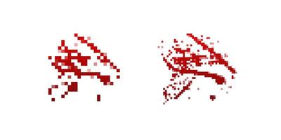 Pixelated abstract red designs with intriguing shapes and unique artistic patterns vector