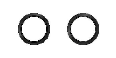 Circular metal rings with smooth finish and identical size in solid black color vector