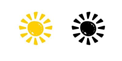 Bright yellow and black sun shapes on plain background highlight contrast and simplicity vector