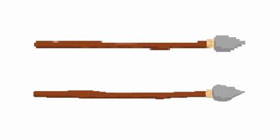 Two primitive stone tools with wooden handles for historic or prehistoric replication study vector