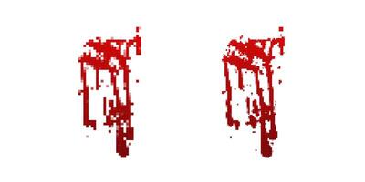 Red paint drips in twin patterns creating a simple and vivid abstract design vector