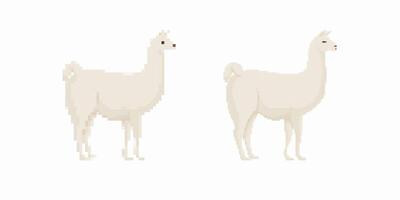 Pixel art of cute cartoon animals with fluffy fur and charming expressions vector