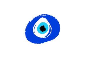 Blue evil eye symbol with circular design representing protection and tradition vector