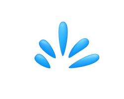 Simple blue droplet design with five gradient petals in a minimal style vector