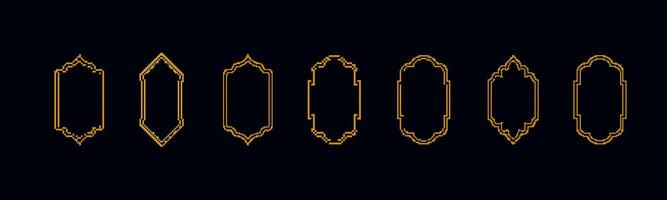 Elegant gold frame designs featuring various shapes and styles for decorative applications vector