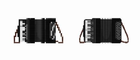 Black accordion with keyboard and buttons on each side for musical performance vector