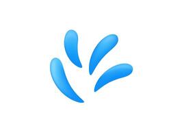 Abstract blue water droplets on plain background highlighting fluidity and simplicity vector