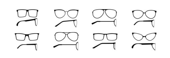 Diverse collection of eyeglasses and sunglasses in various stylish frames and designs vector