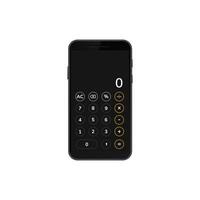Digital calculator display on mobile screen with numbers and function keys visible vector