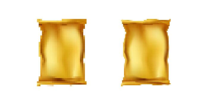 Two golden prize ribbon icons shining and displayed in a minimalistic simple style vector