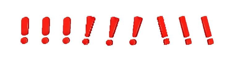 Exclamation points in bold red capturing attention with intensity and emphasis vector