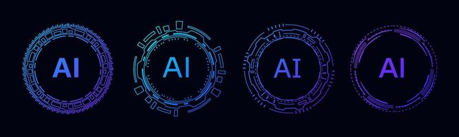 Hi tech blue frame for futuristic UI and AI designs. vector