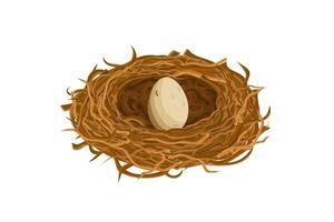 Egg nestled in a bird's nest depicting nature's gentle beauty and tranquil simplicity vector