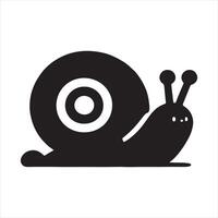 snail silhouette on white background vector
