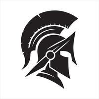 Spartan Helmet silhouette white background vector