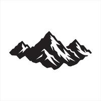 Austrian Alps Mountain black flat color silhouette on white background vector