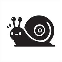 snail silhouette white background vector