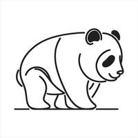 single one line panda silhouette on white background vector