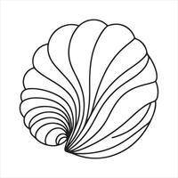 single one line seashell silhouette on white background vector