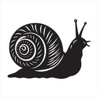 snail black silhouette white background vector