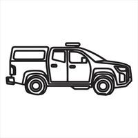 single line vehicle silhouette on white background vector