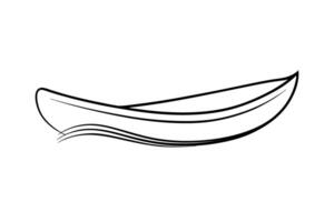Sleek rowboat silhouette with soft flowing curves and charm vivid vector