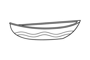 Stylized rowboat drawing with soft and smooth continuous lines vector