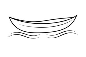 Vivid rowboat silhouette exhibiting soft flowing curves with a graceful artistic touch uniquely vector