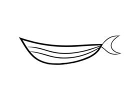 Elegant fishing boat design featuring graceful delicate curved outlines uniquely vector