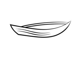 Minimalist rowboat line art with elegant flowing curves vector
