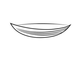 Sophisticated rowboat line sketch with flowing contours vector