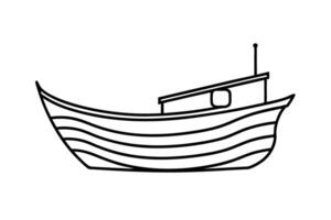 Intricate artistic fishing boat design showcasing delicate features and sophisticated modern aesthetics with precision vector
