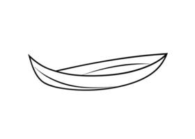 Graceful rowboat contour drawing with fluid artistic lines vector