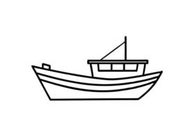 Sleek artistic fishing boat design with refined delicate linear accents vividly vector