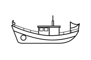 Refined fishing boat drawing showcasing delicate features with innovative creative craftsmanship in style vector