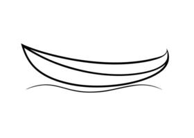 Modern rowboat silhouette rendered in soft flowing artistic style gracefully vector