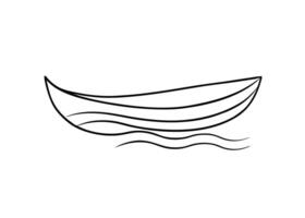 Intricate rowboat illustration displaying soft flowing dynamic lines and subtle creative details with finesse vector