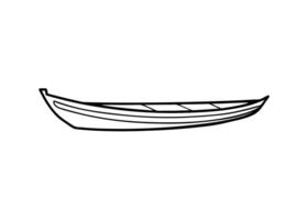 Modern canoe silhouette rendered in crisp bold lines with style vector