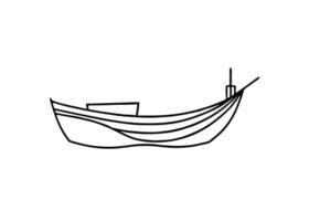 Contemporary fishing boat silhouette with delicate curves and intricately balanced artistic form distinctly vector