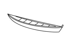 Modern clean canoe drawing with clear bold strokes vector