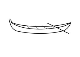 Modern artistic canoe drawing featuring crisp refined lines and dynamic balanced form vividly vector