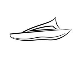Smooth catamaran silhouette with flowing lines and a graceful modern nautical profile for elegance vector