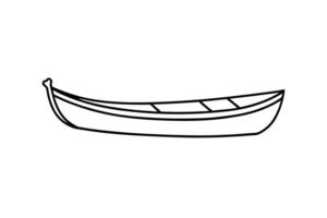 Modern isolated clean canoe silhouette with clear simple bold strokes distinct vector