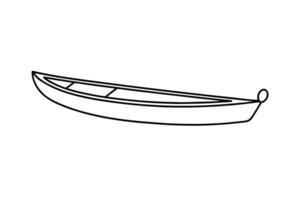 Isolated clean canoe silhouette showcasing clear simple strokes with a modern artistic expression for impact vector