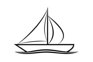 Minimalist sailboat silhouette with smooth elegant lines and a serene design perfectly vector