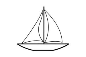 Modern minimalist sailboat silhouette with smooth elegant design vector