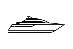 Sleek modern yacht profile with refined geometric stroke precision perfect vector