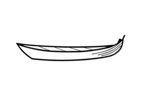 Modern simple canoe silhouette rendered in clean elegant lines with precision vector
