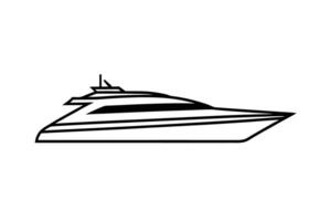 Modern yacht profile with refined geometric strokes and a sleek dynamic maritime design exquisitely vector