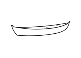 Simple elegant canoe silhouette rendered in a clean style with modern artistic minimalism for buyers vector